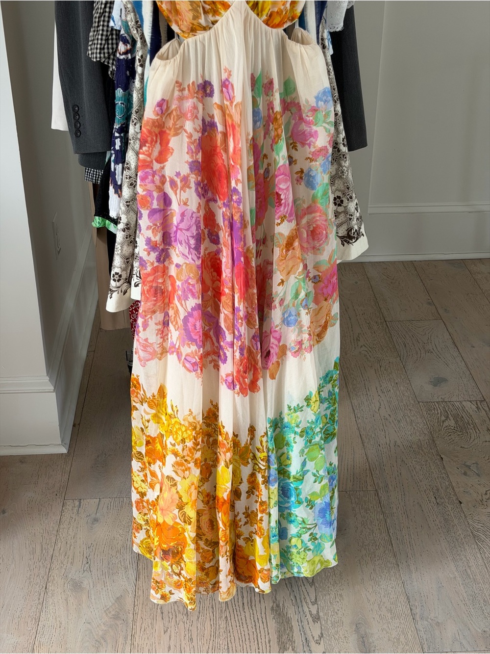 ZIMMERMANN Raie Floral Frill-Shoulder Maxi Dress - Picture 4 of 7